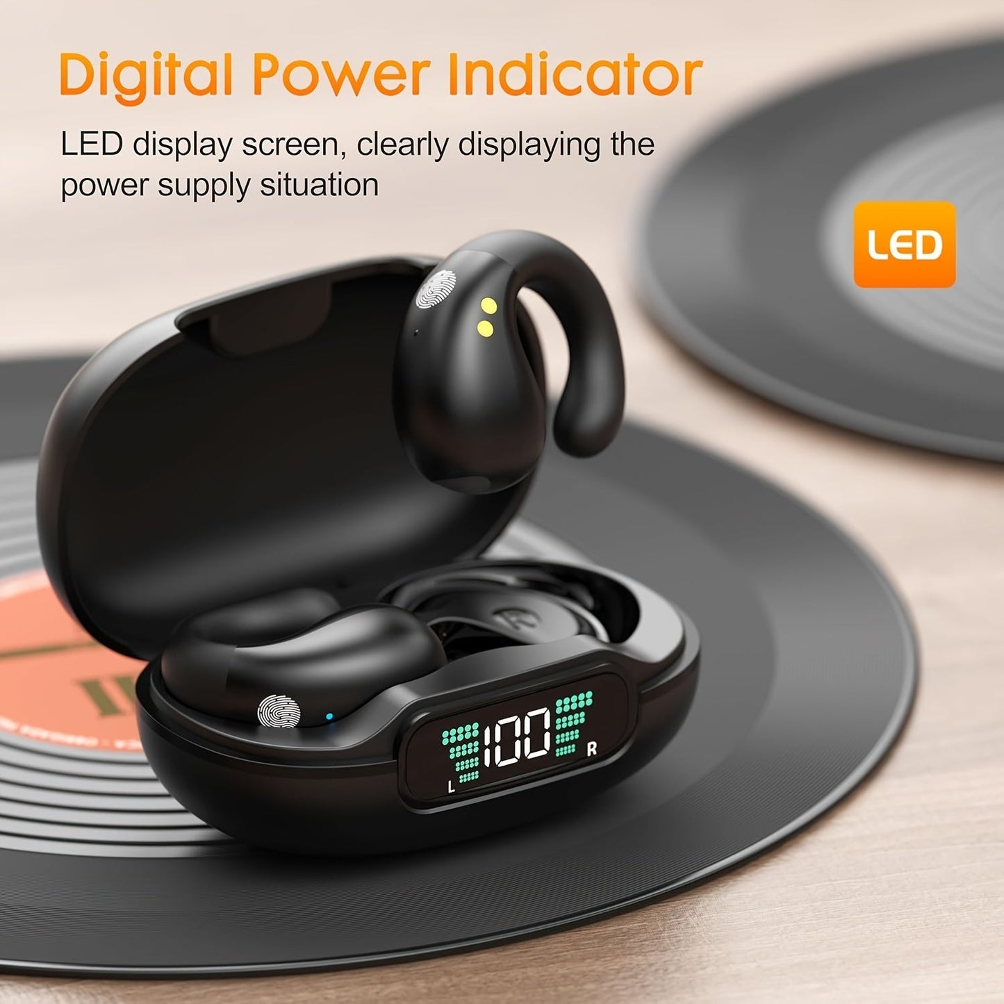 Wireless Earbuds 5.3 Sport Earphones Built-in Mic With Ear Hooks