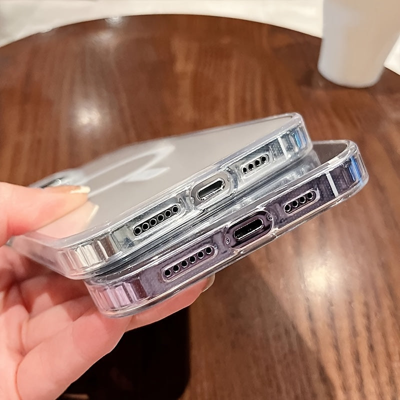 Magnetic Transparent Mobile Phone Case - Supports Wireless Charging For iPhone 16/15/14/13/12/11 Promax
