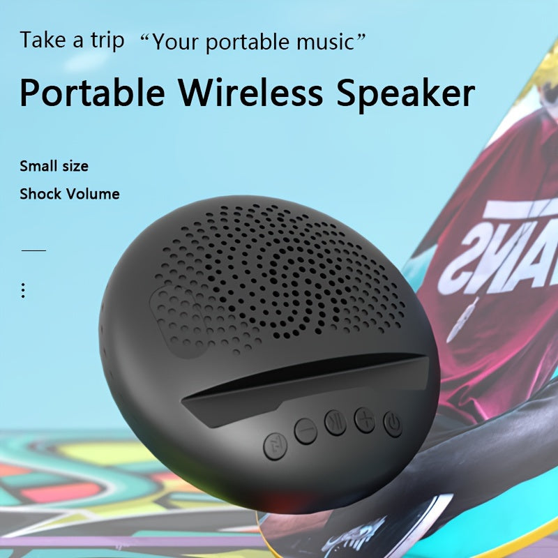 Portable Wireless Speaker, Multifunctional TWS Speaker Can Be Used As Phone Holder, With Two Slot Pen Holder, BT 5.3