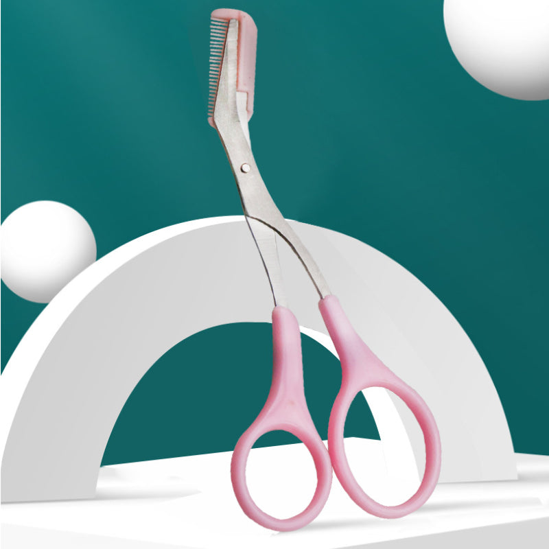 High-Quality Stainless Steel Eyebrow Scissors with Comb