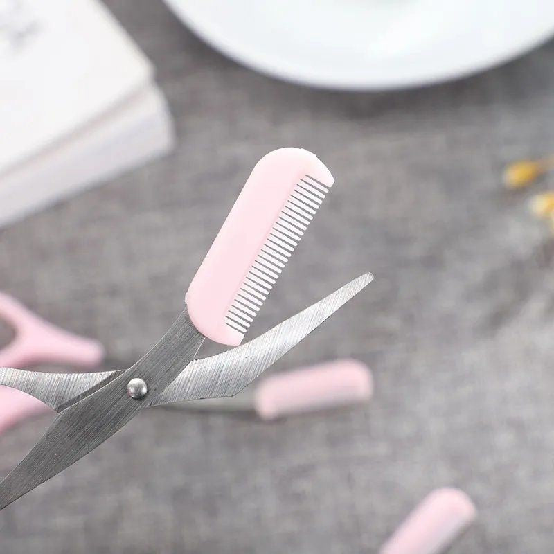 High-Quality Stainless Steel Eyebrow Scissors with Comb