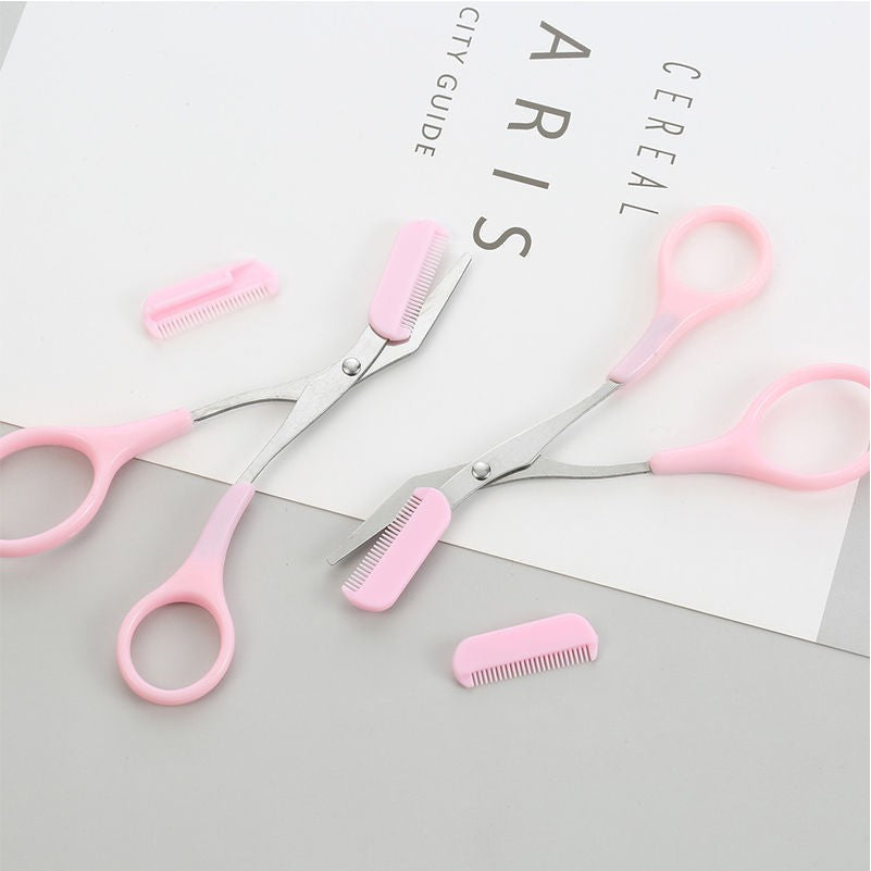 High-Quality Stainless Steel Eyebrow Scissors with Comb