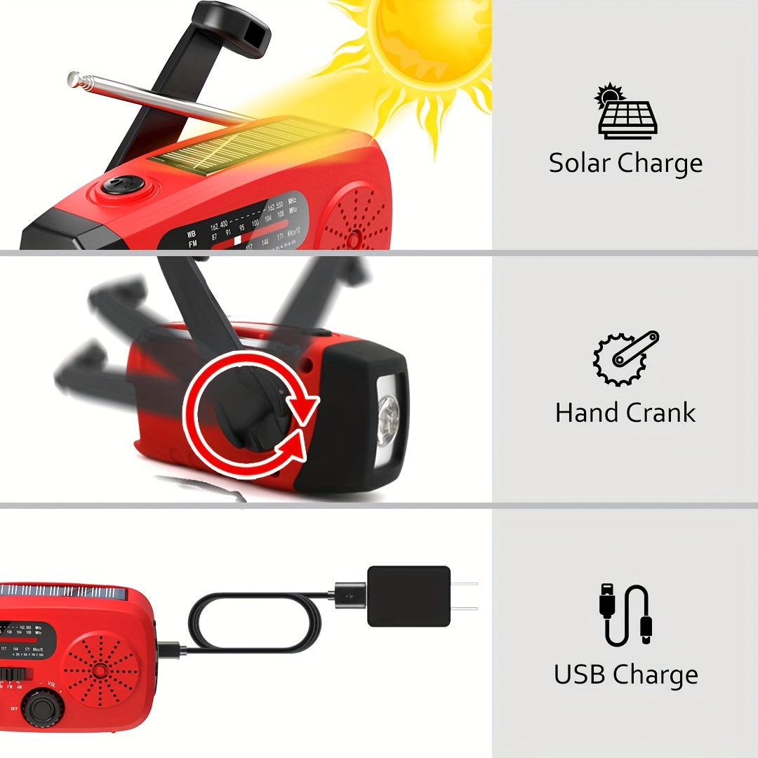 2000mAh Emergency Power Hand Crank Radio - Home Audio Compact Radios