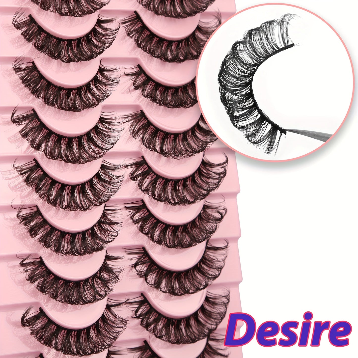 10 Pairs Curly Faux Mink False Lashes