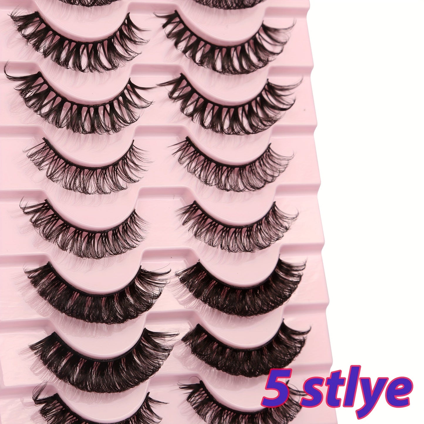 10 Pairs Curly Faux Mink False Lashes