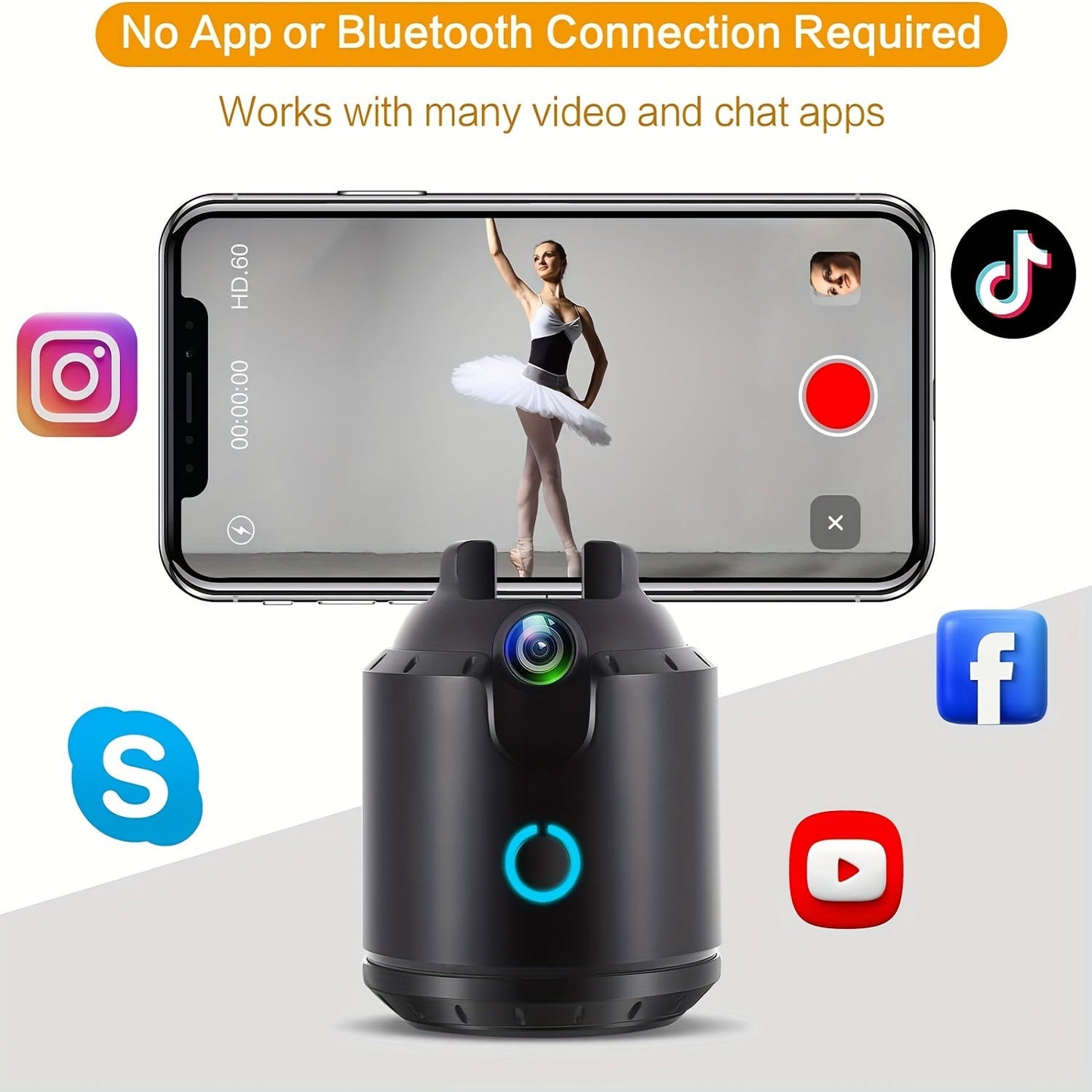 Auto Face Tracking Tripod 360° Rotation Phone Holder