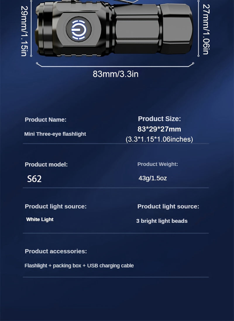 Mini LED USB Rechargeable Flashlight