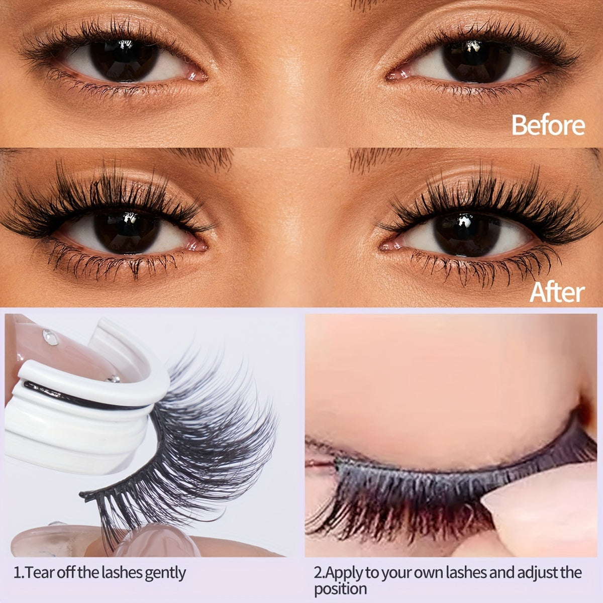 3 Pairs Self-adhesive False Eyelashes Without Glue
