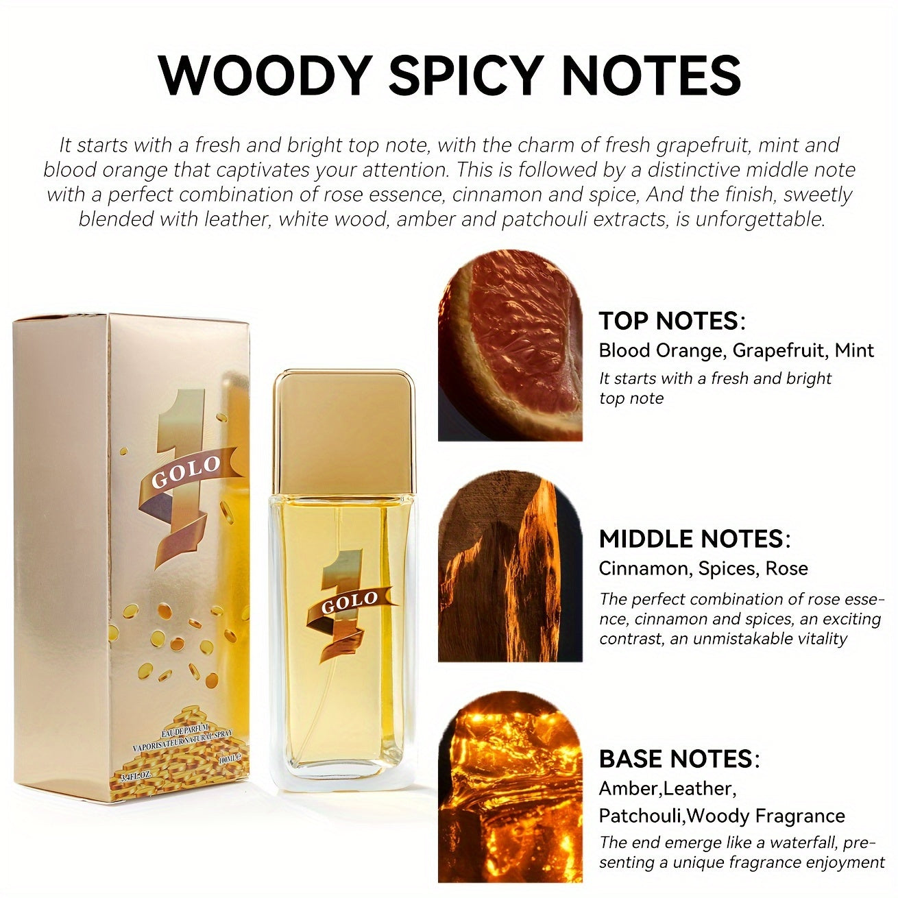 3.38oz Eau De Parfum For Men With Woody Spicy Notes