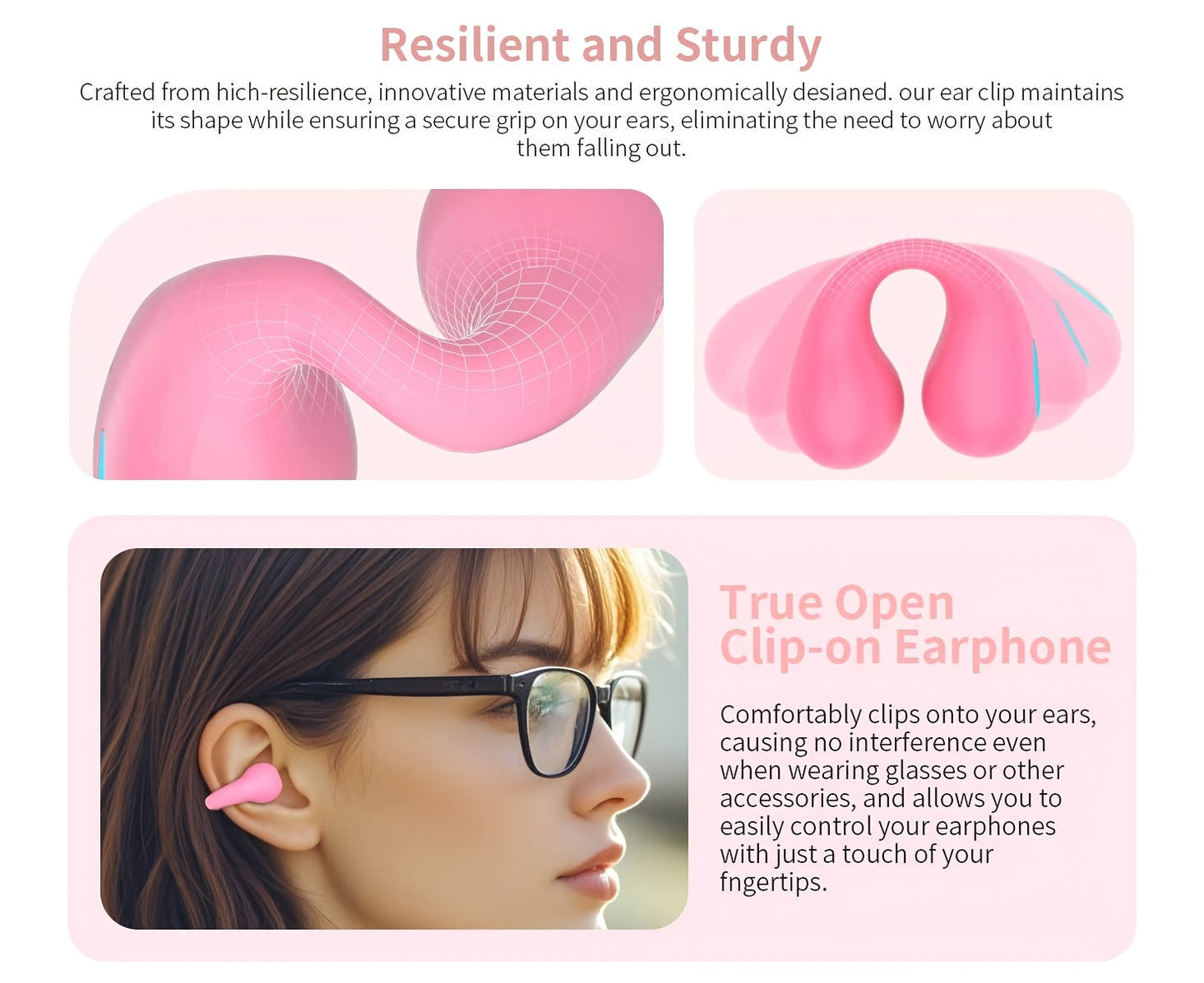 Wireless Earbuds V5.4 Clip On
