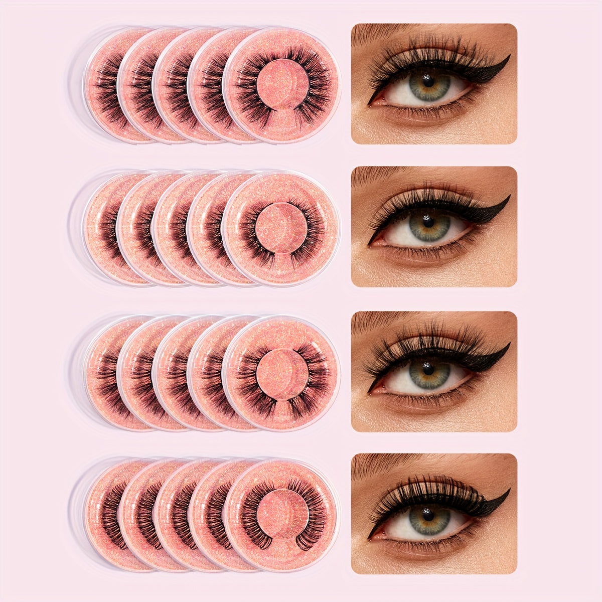 20 Pairs False Eyelashes Mixed Style