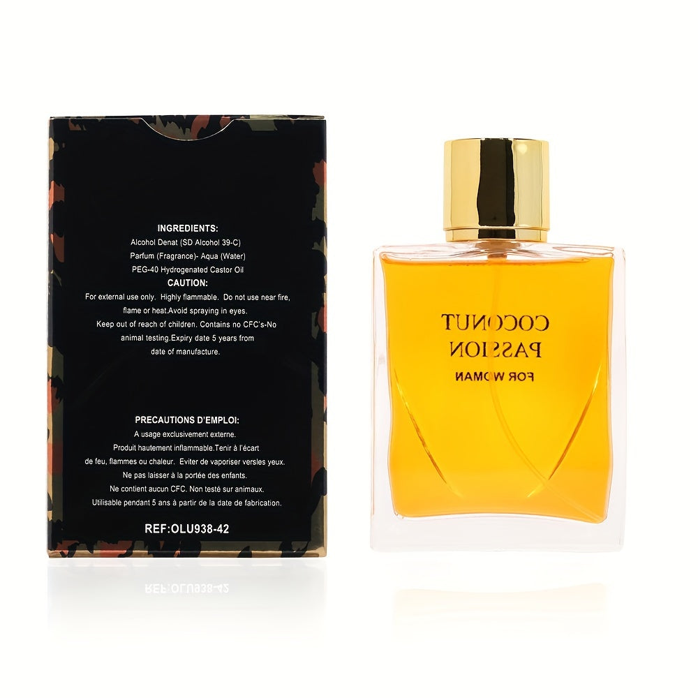 3.38oz Eau De Parfum For Women with Lasting Coconut, Vanilla, Chamomile Fragrance