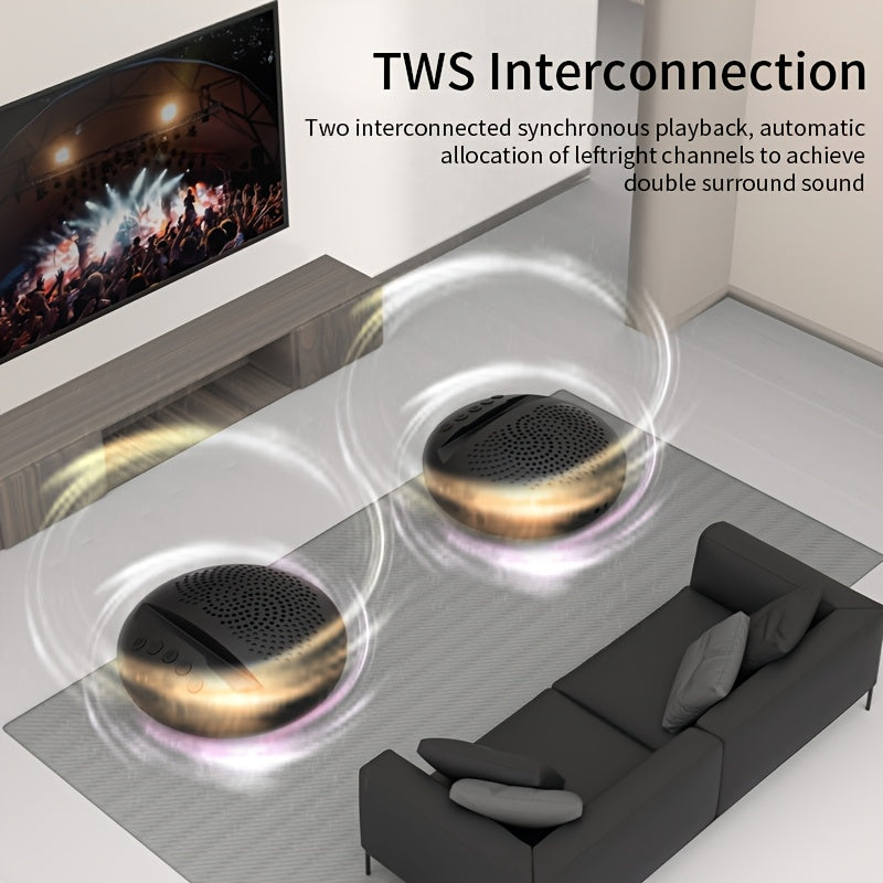 Portable Wireless Speaker, Multifunctional TWS Speaker Can Be Used As Phone Holder, With Two Slot Pen Holder, BT 5.3