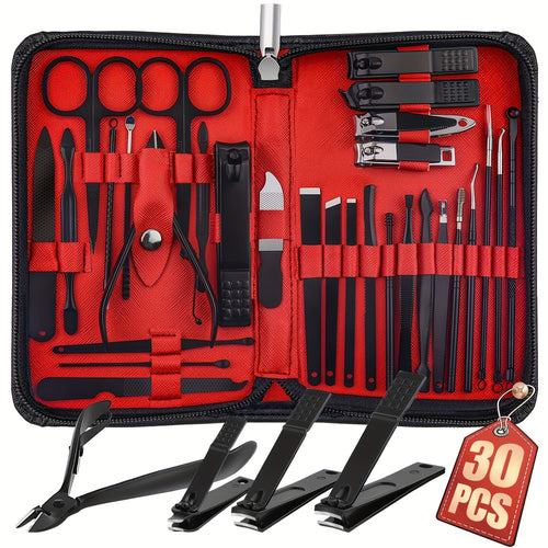 30pcs Black Nail Clippers Kit