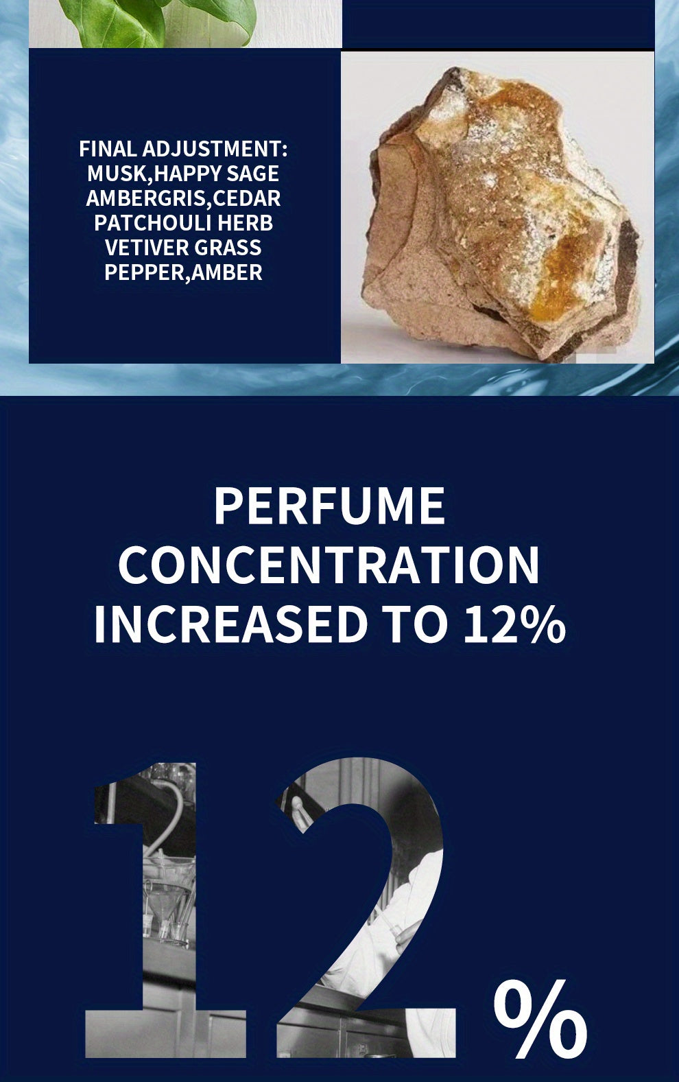 Cologne Perfume For Men Azure Coastal, 50ml/1.7fl.oz