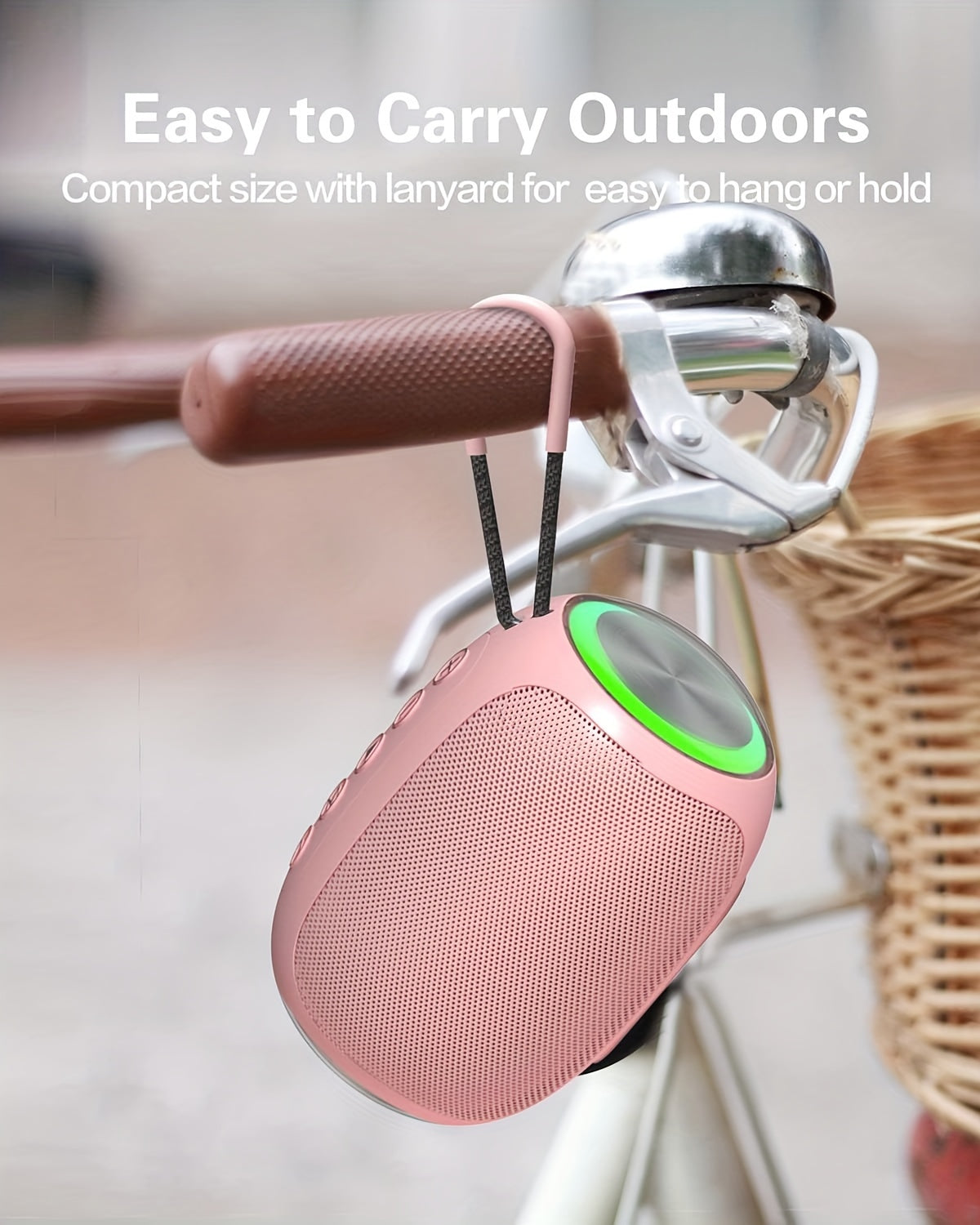 FOUBEAK 15W Stereo Portable Wireless Speaker, Speaker With LED Light, TWS, Outdoor Party Beach Camping Portable Speaker Holiday Gifts