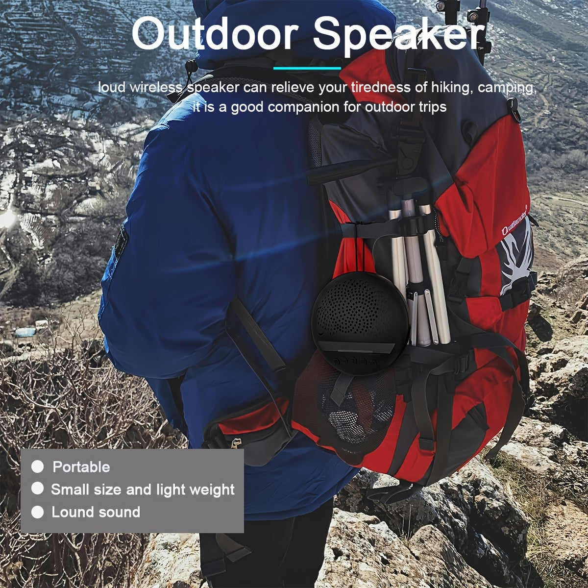 Portable Wireless Speaker, Multifunctional TWS Speaker Can Be Used As Phone Holder, With Two Slot Pen Holder, BT 5.3
