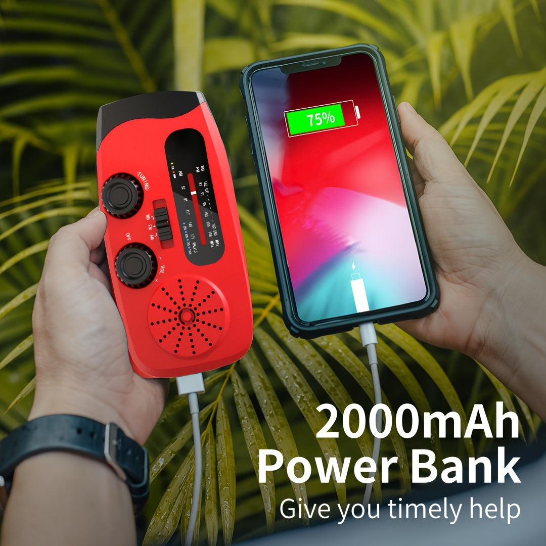 2000mAh Emergency Power Hand Crank Radio - Home Audio Compact Radios