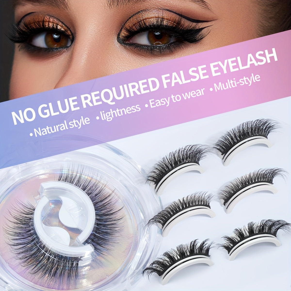 3 Pairs Self-adhesive False Eyelashes Without Glue