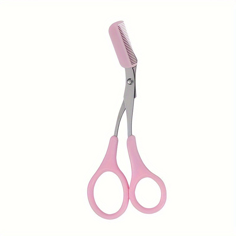 High-Quality Stainless Steel Eyebrow Scissors with Comb