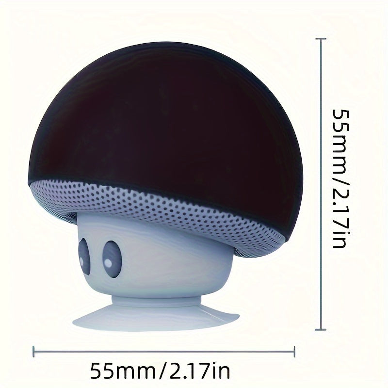 1pc Cartoon Mushroom Portable Wireless Speaker - Portable Bluetooth Speakers with Phone Holder, Suction Cup Design, Mini and Delicate
