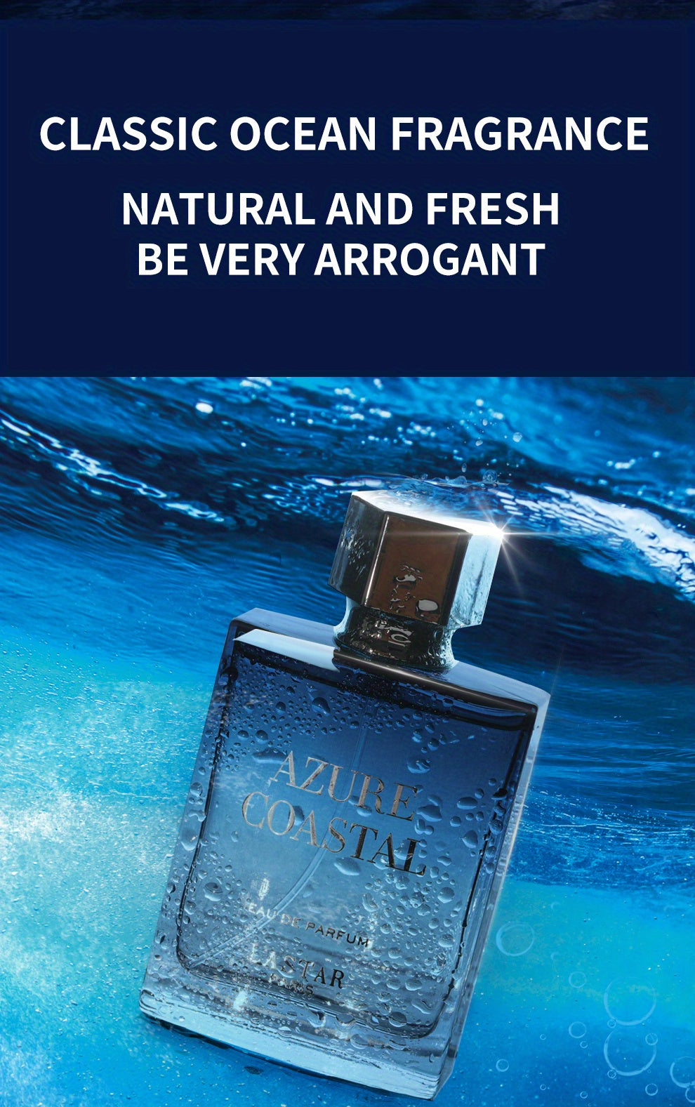 Cologne Perfume For Men Azure Coastal, 50ml/1.7fl.oz