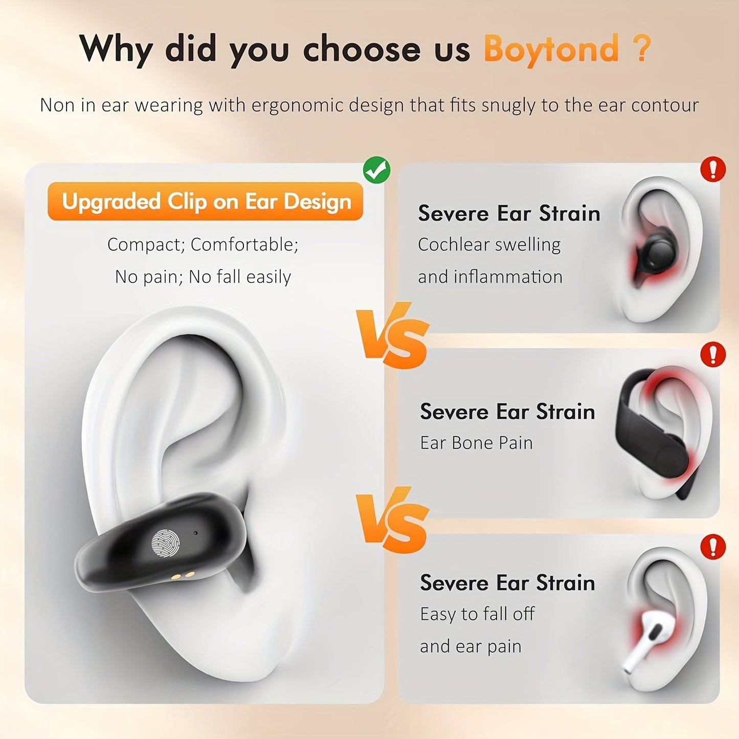 Wireless Earbuds 5.3 Sport Earphones Built-in Mic With Ear Hooks