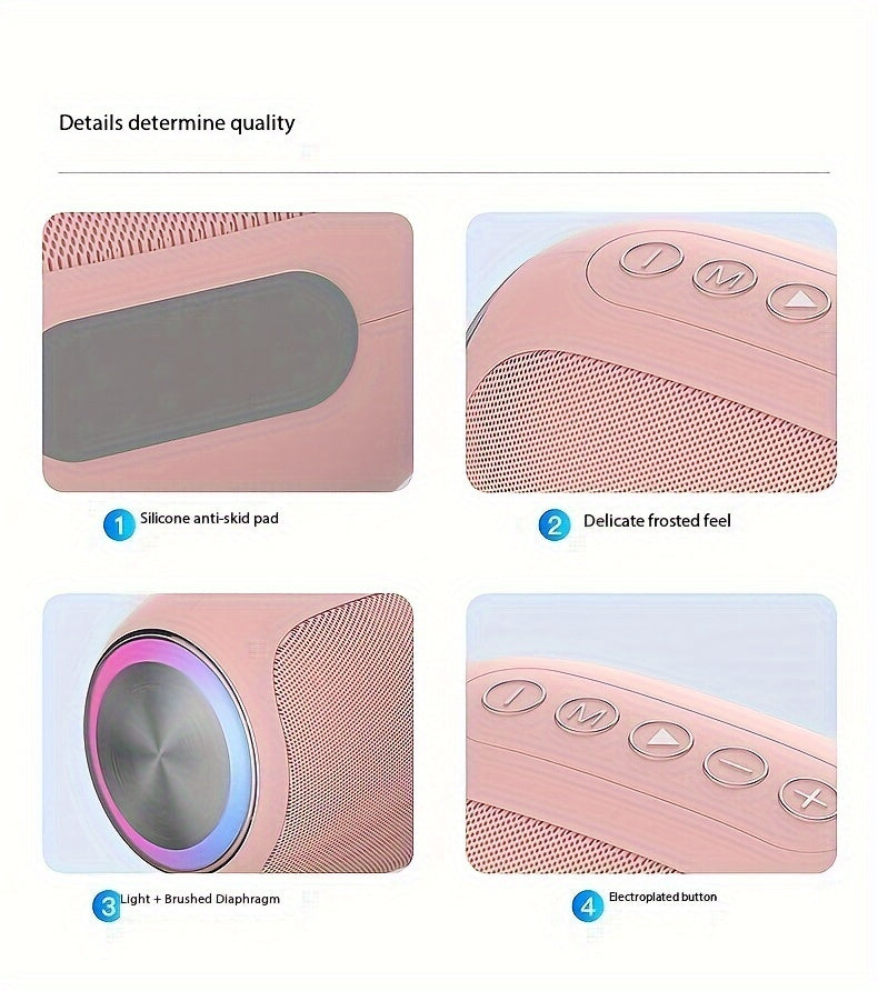 FOUBEAK 15W Stereo Portable Wireless Speaker, Speaker With LED Light, TWS, Outdoor Party Beach Camping Portable Speaker Holiday Gifts