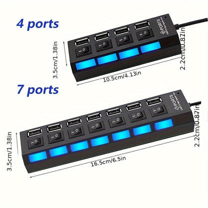 7 Ports/4 Ports LED USB 2.0 Adapter Hub