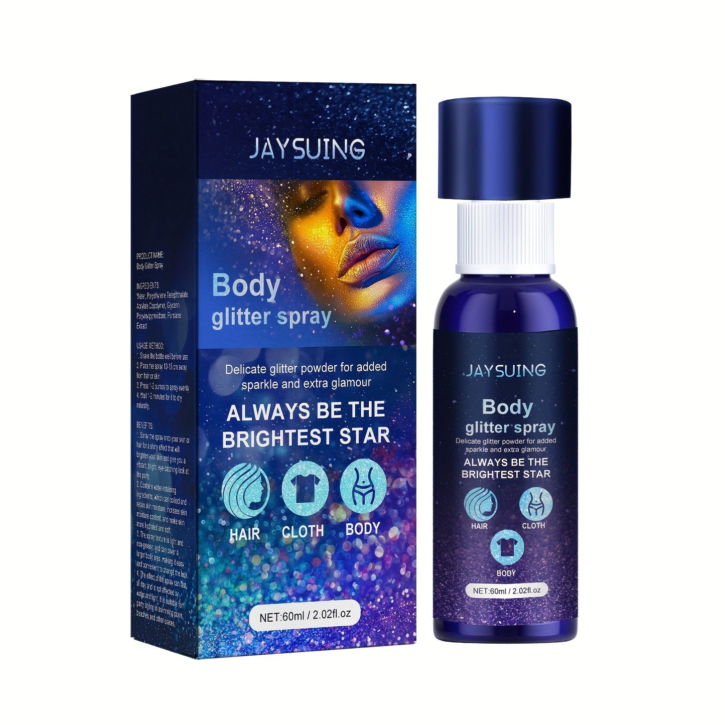 Facial, Body, Collarbone Hair Highlight Glitter Spray