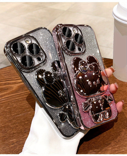 Kawaii Cat Invisible Make-up Mirror Bracket Anti-Fall Phone Case