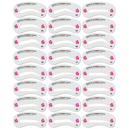 24 Styles Eyebrow Shaping Stencils