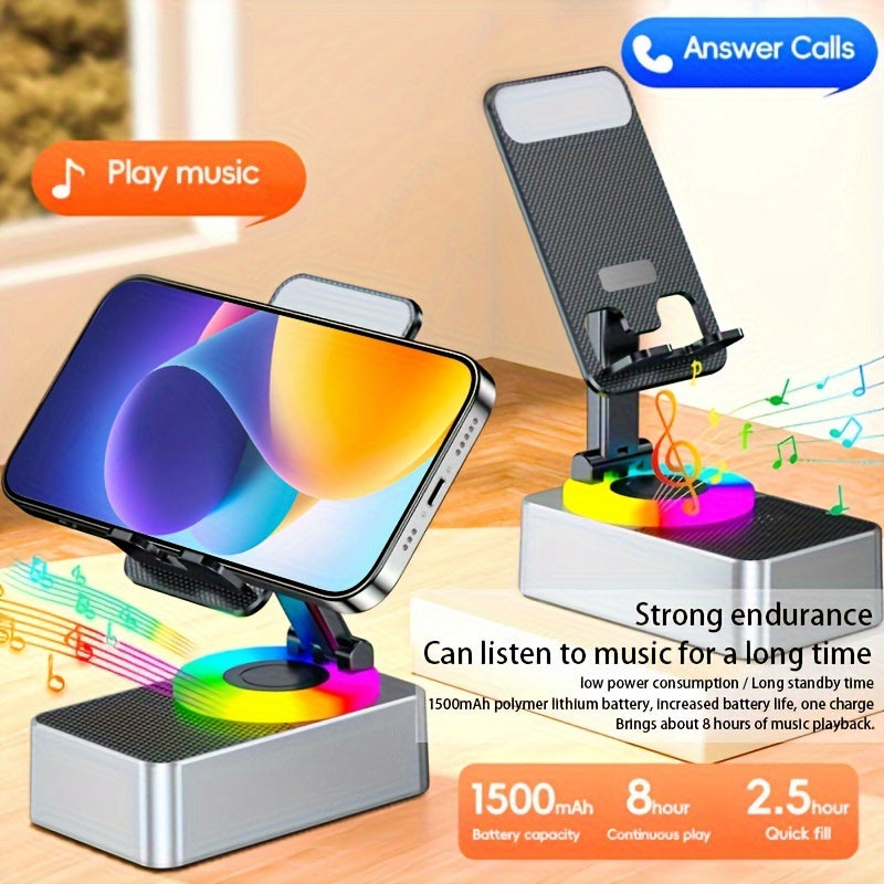 4-In-1 Wireless 360° Rotating Phone Speaker Stand, Hands-Free Audio, Portable Music