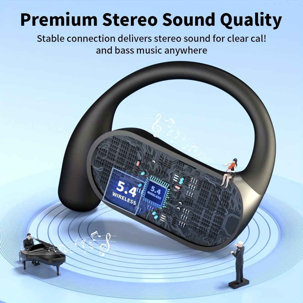 Wireless Bone Conduction Earbuds with LED Charging Case