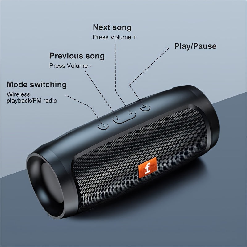 Wireless 3D Surround Sound Portable Outdoor Subwoofer with Charging Cable, Auxiliary Cable, TWS Stereo, Pole, Hands-free Call
