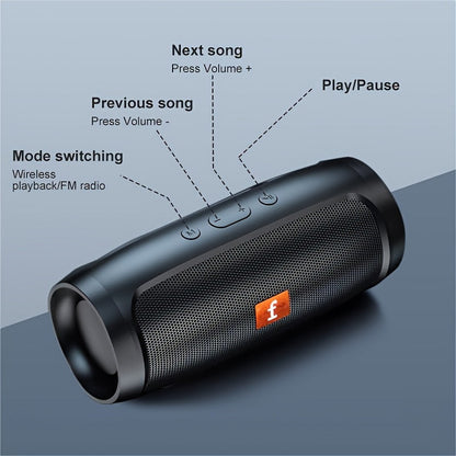 Wireless 3D Surround Sound Portable Outdoor Subwoofer with Charging Cable, Auxiliary Cable, TWS Stereo, Pole, Hands-free Call