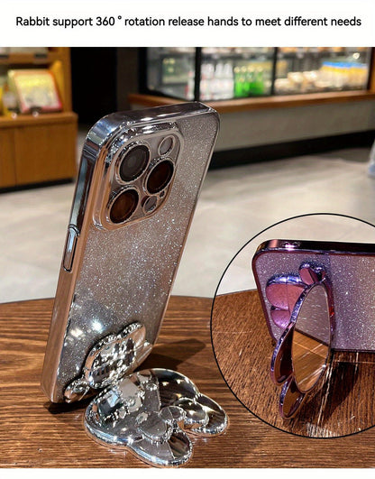 Kawaii Cat Invisible Make-up Mirror Bracket Anti-Fall Phone Case