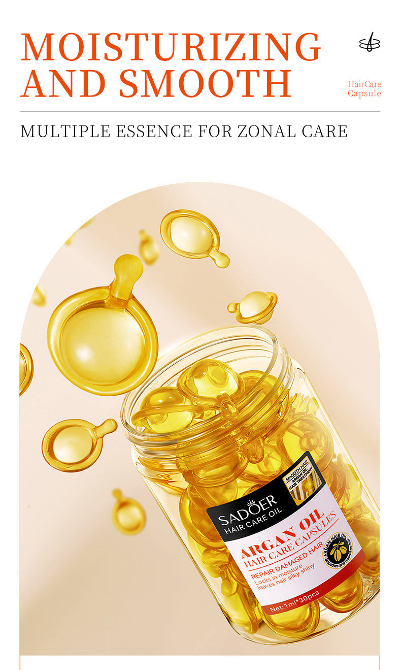 30pcs Hair Mask Argan Oil Hair Care Capsules
