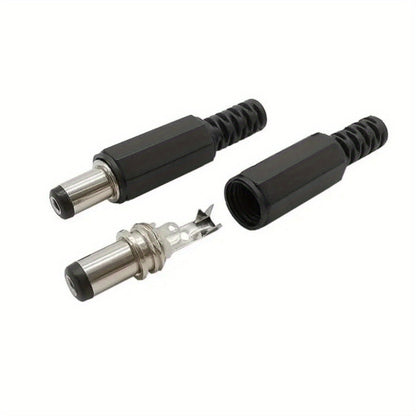 10pcs (5Pairs) 12V 3A 5.5 X 2.1mm Plastic Male Plugs DC022 DC Power Socket Female Jack Screw Nut Panel Mount Connector 5.5*2.1MM