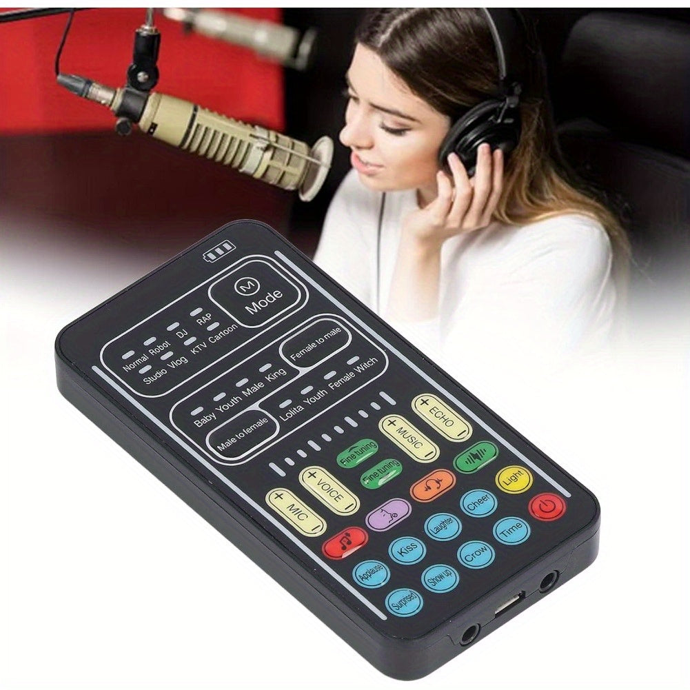 Handheld Voice Changer with 8 Different Sounds, 8 Built in Sound Effects, Surprise, High Device Compatibility, Small Size, Plug and Play
