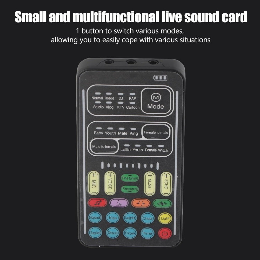 Handheld Voice Changer with 8 Different Sounds, 8 Built in Sound Effects, Surprise, High Device Compatibility, Small Size, Plug and Play