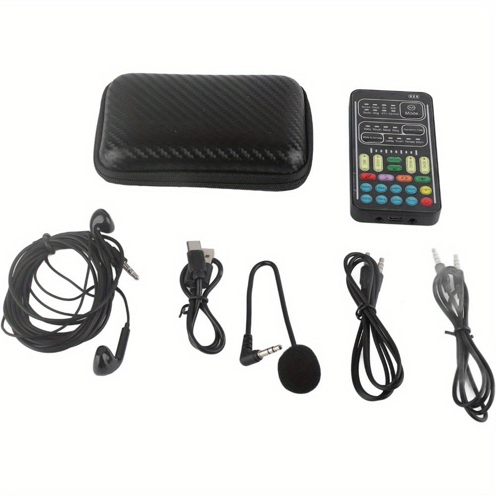Handheld Voice Changer with 8 Different Sounds, 8 Built in Sound Effects, Surprise, High Device Compatibility, Small Size, Plug and Play
