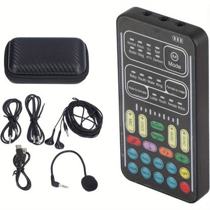 Handheld Voice Changer with 8 Different Sounds, 8 Built in Sound Effects, Surprise, High Device Compatibility, Small Size, Plug and Play