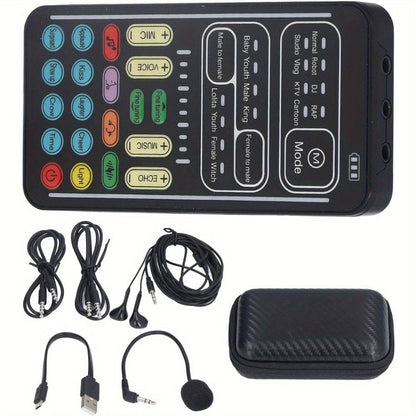 Handheld Voice Changer with 8 Different Sounds, 8 Built in Sound Effects, Surprise, High Device Compatibility, Small Size, Plug and Play
