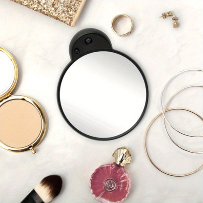 LED Lighted Compact Makeup Mirror with 10X Magnification