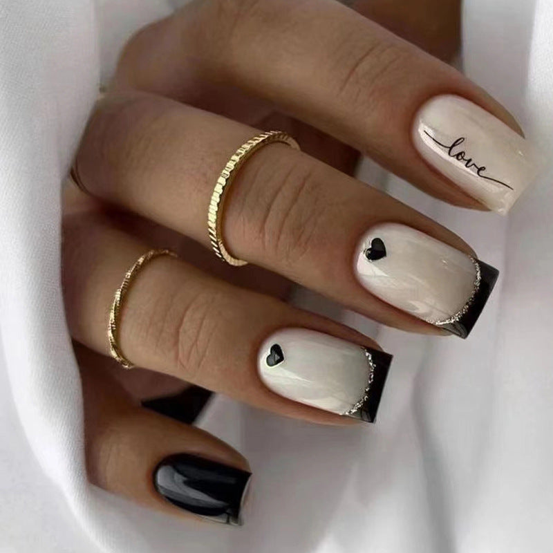 72 pcs (3 packs) Glossy Medium Square Fake Nail Set