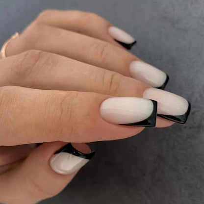 72 pcs (3 packs) Glossy Medium Square Fake Nail Set