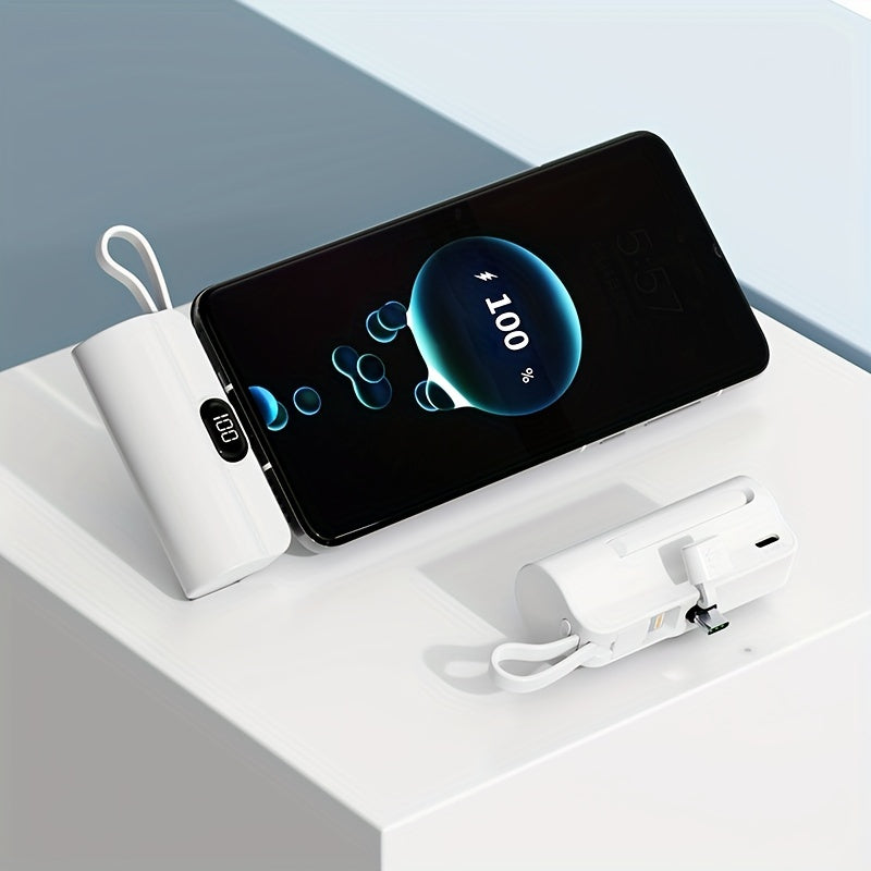 Ultra-Compact Power Bank with 5000mAh battery capacity