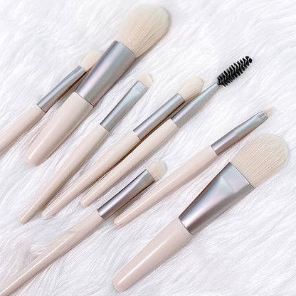 Portable Mini Makeup Brush Set with Storage Bag 8pcs