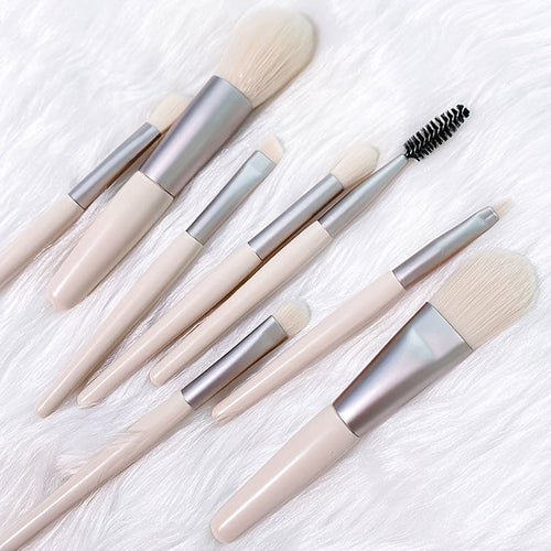Portable Mini Makeup Brush Set with Storage Bag 8pcs